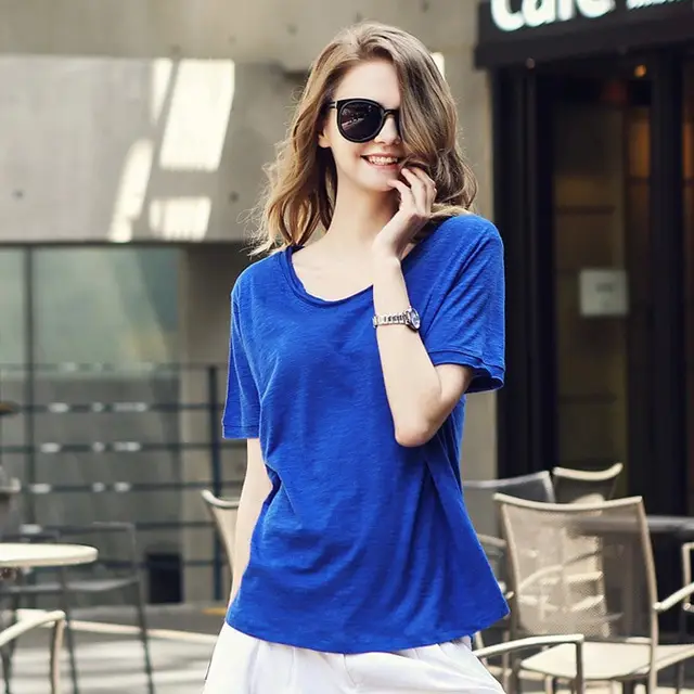 Women's Grey Loose T-Shirt Summer 2025 Lazy Style - Image 5
