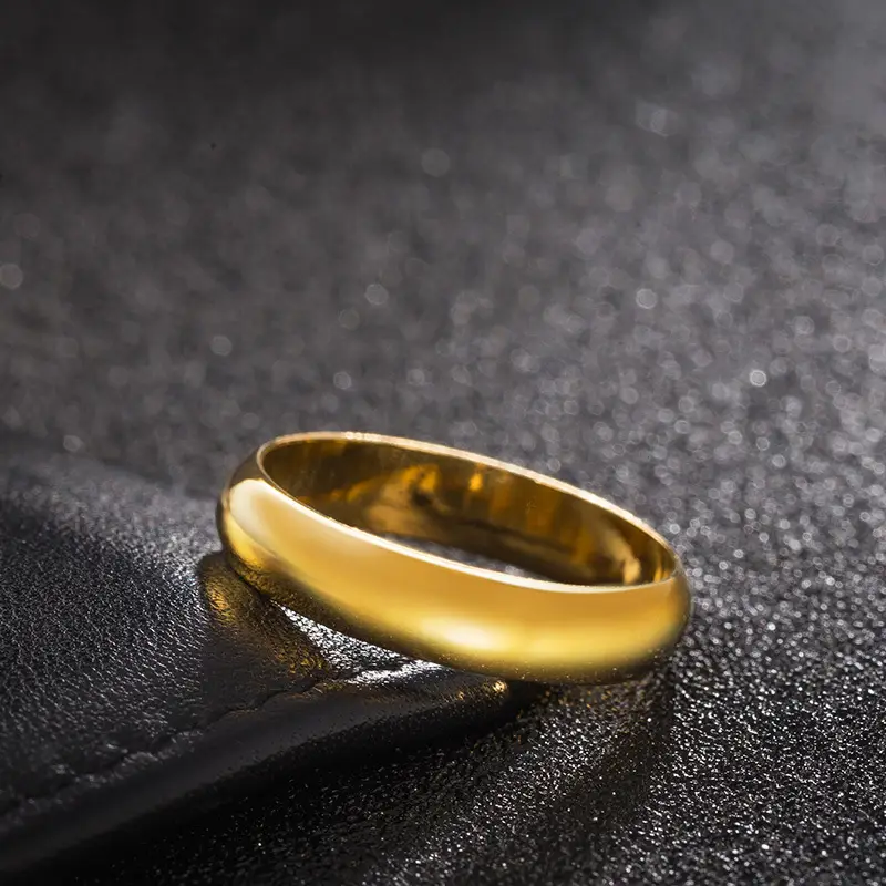 Titanium Steel Vietnamese Sand Gold Rings Set of 3 - Image 2