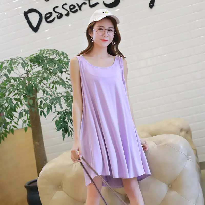 Sleeveless Vest Dress for Fat Women Long Modal Base Skirt - Image 5