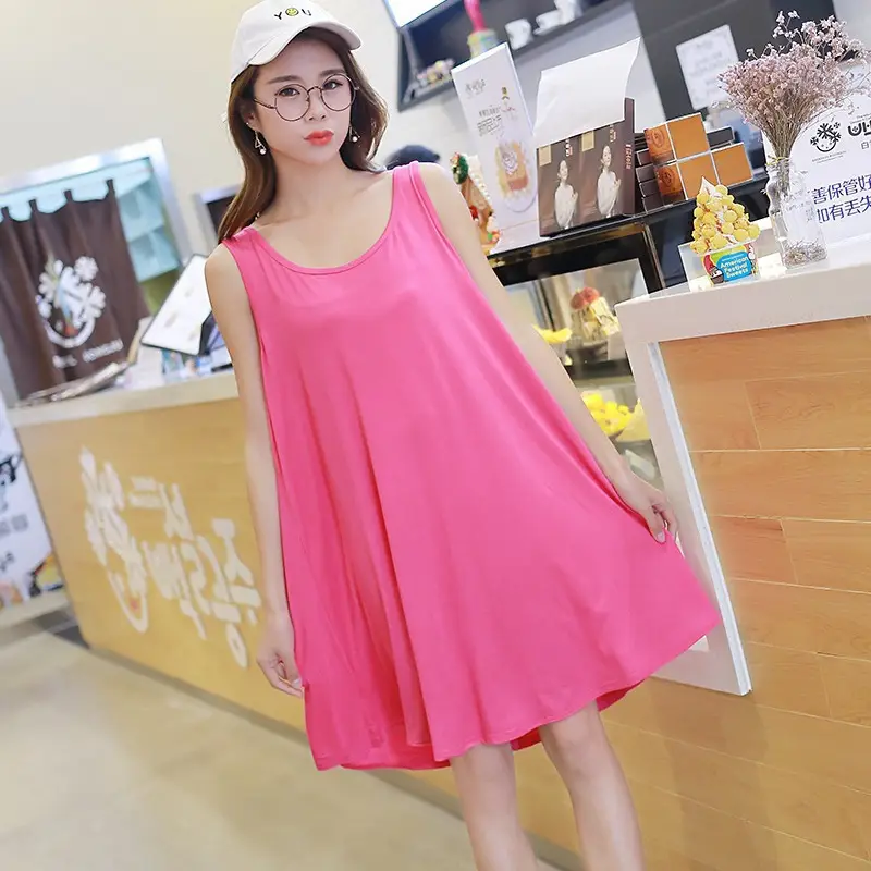 Sleeveless Vest Dress for Fat Women Long Modal Base Skirt - Image 9