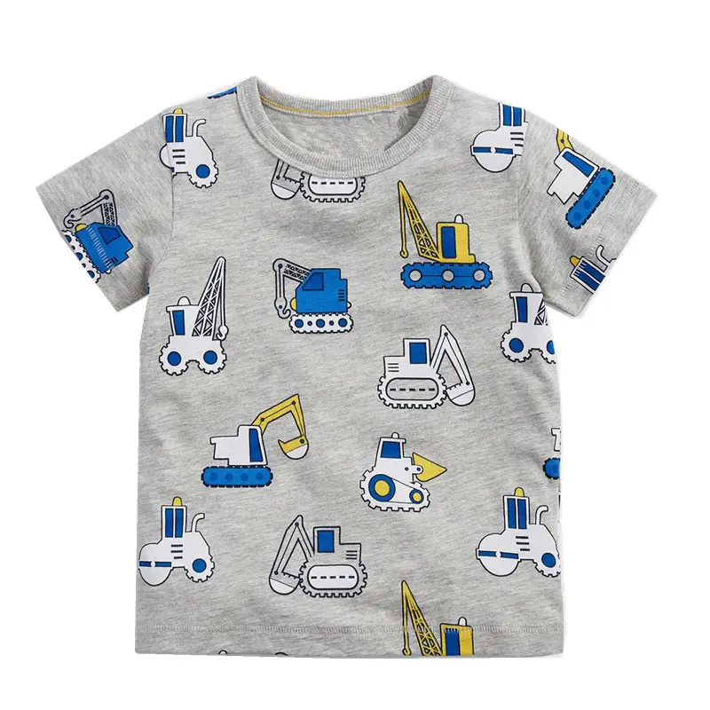 Yellow Kids T-Shirt with Car Print for Boys - Image 4