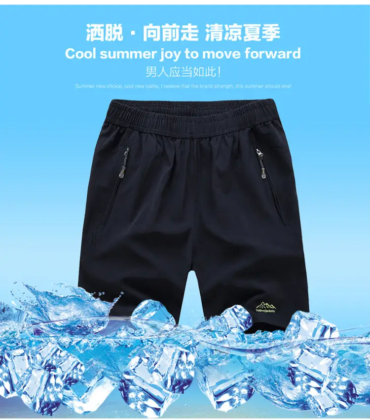 New Men's Cool Navy Shorts with Yellow Accents — feature 2