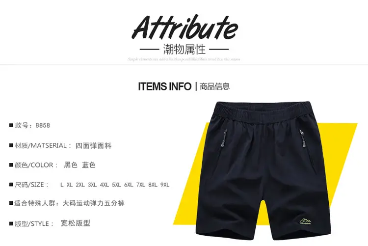 New Men's Cool Navy Shorts with Yellow Accents — feature 3
