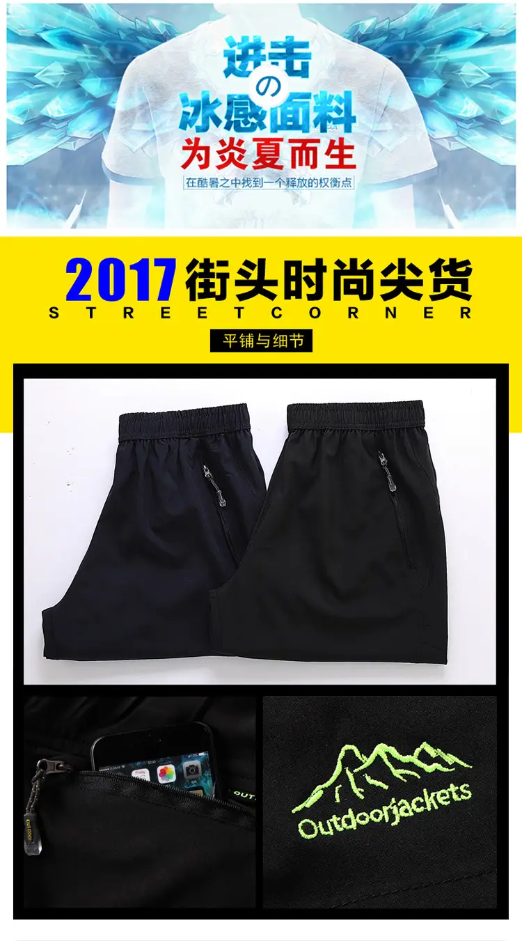 New Men's Cool Navy Shorts with Yellow Accents — feature 8