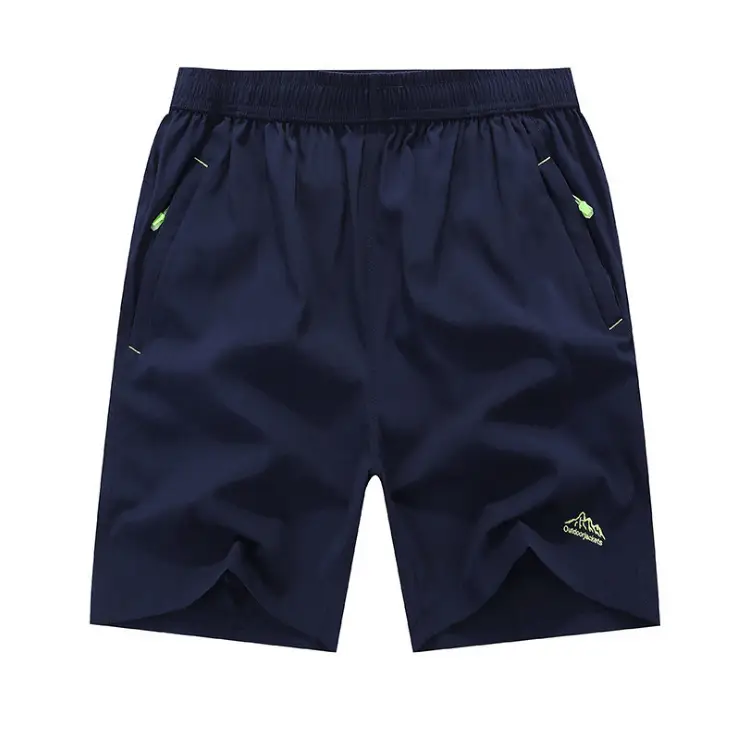 New Men's Cool Navy Shorts with Yellow Accents - Image 2