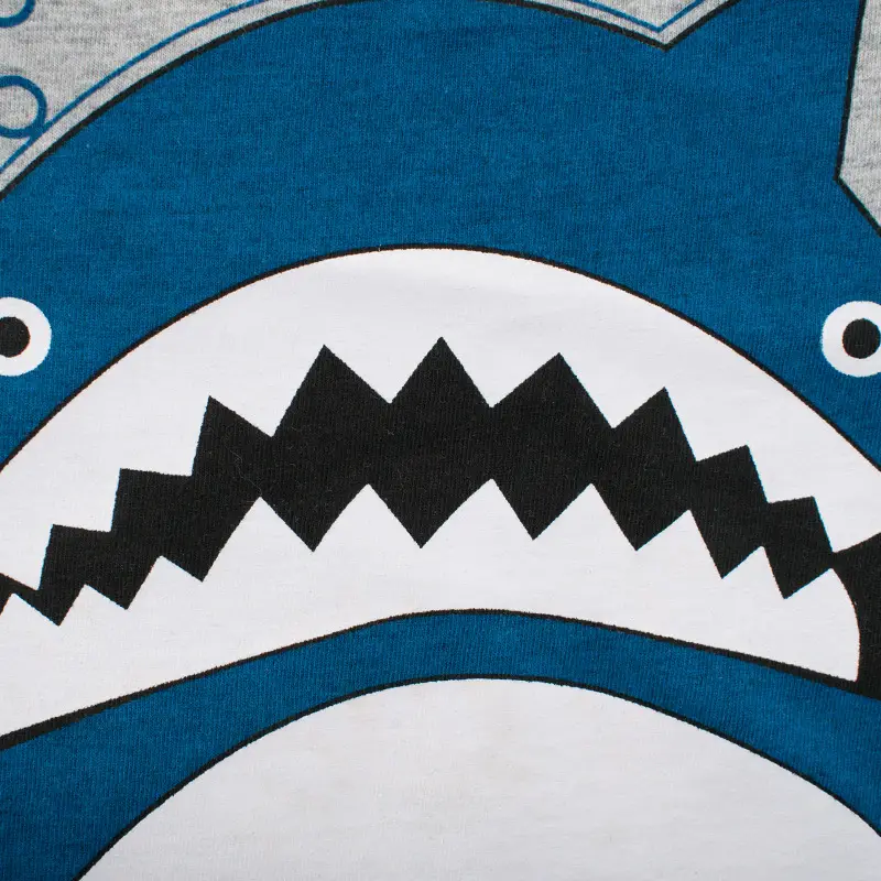 Kids Shark Graphic T-Shirt Grey Short Sleeve Round Neck - Image 4