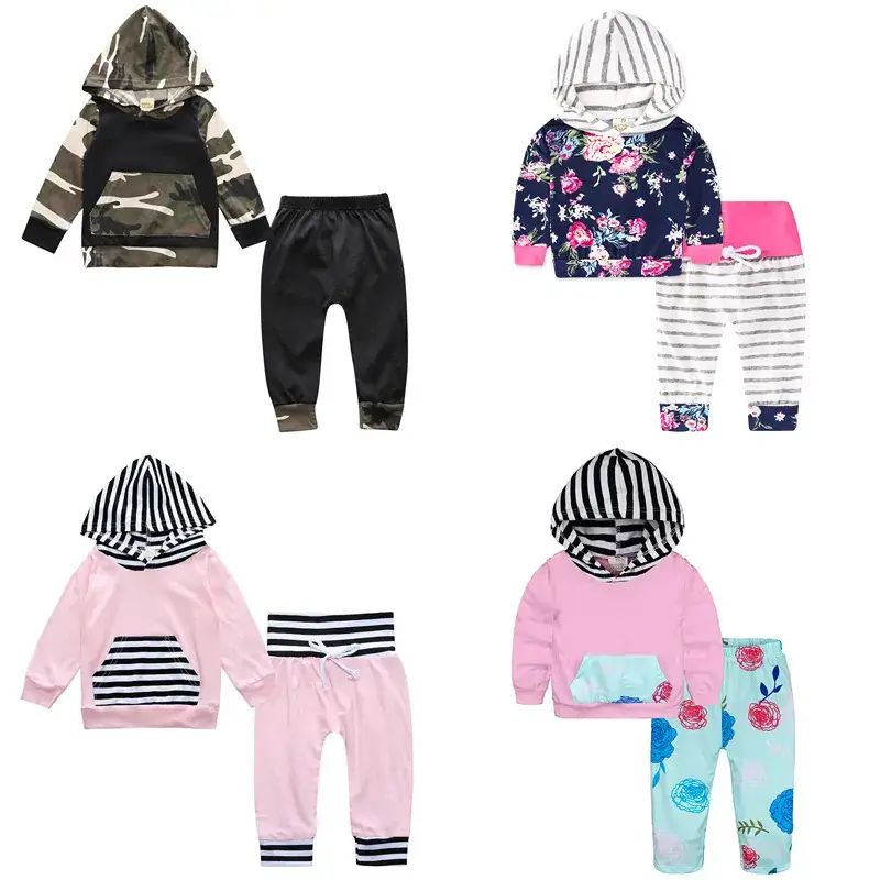 2025 New Ins Infant Hooded Camo Suit Cotton Top + Pants Two-Piece Set - Image 11