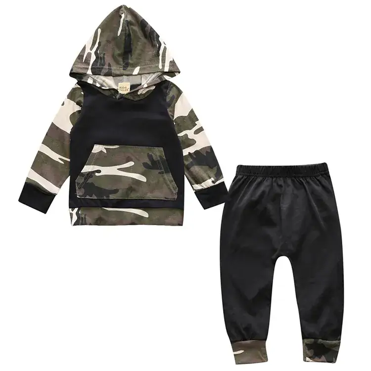 2025 New Ins Infant Hooded Camo Suit Cotton Top + Pants Two-Piece Set - Image 15