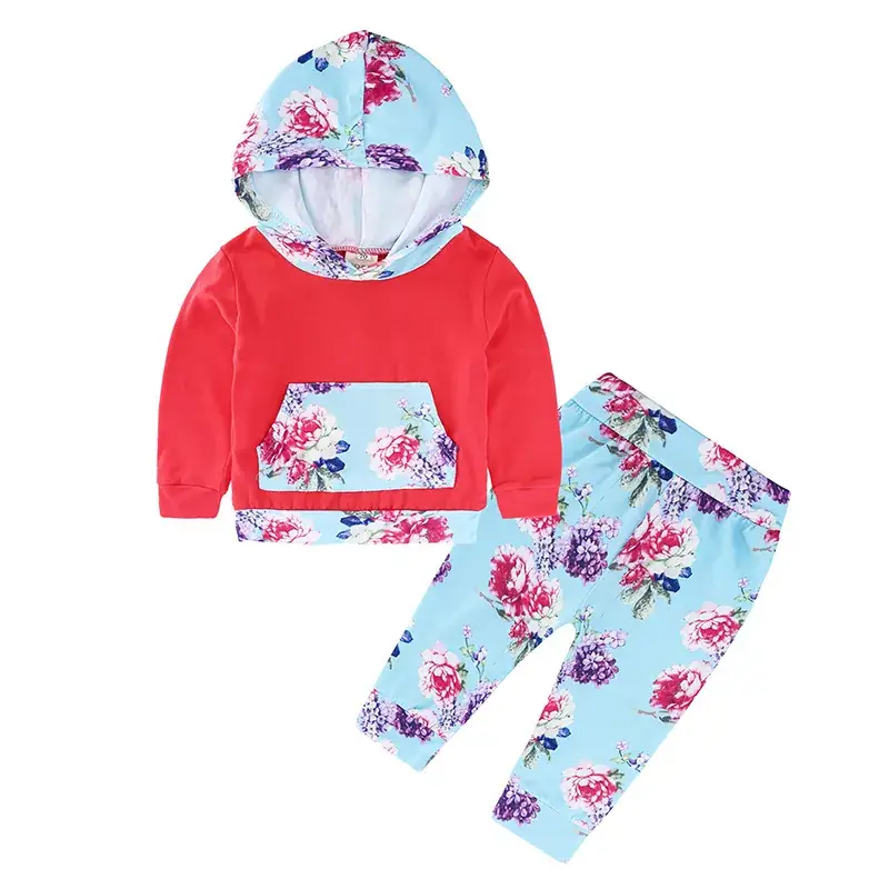 2025 New Ins Infant Hooded Camo Suit Cotton Top + Pants Two-Piece Set - Image 2