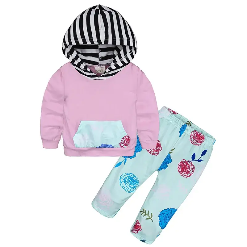 2025 New Ins Infant Hooded Camo Suit Cotton Top + Pants Two-Piece Set - Image 3