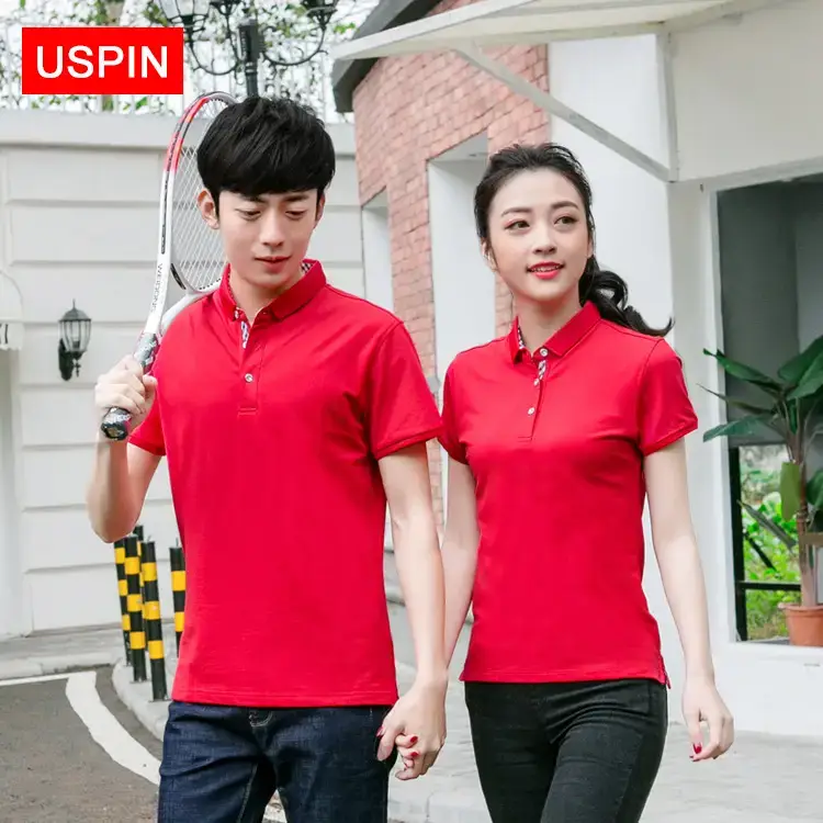 New Plaid Lapel Polo Shirt Red Business Golf Style - Image 9