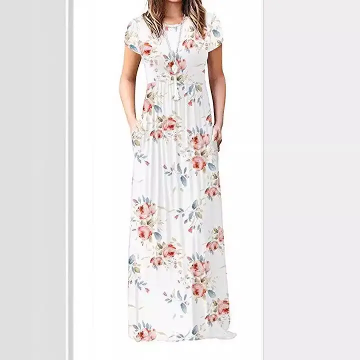 Maroon Floral Print Long Sleeve Casual Dress for Women - Image 8