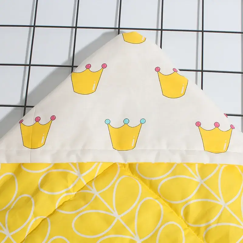 Newborn Cotton Baby Wrap Towel Swaddle Blanket Gray Crown Print - Image 12