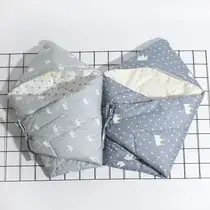 Newborn Cotton Baby Wrap Towel Swaddle Blanket Gray Crown Print — feature 5