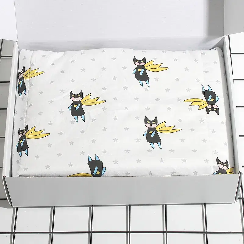 Newborn Cotton Baby Wrap Towel Swaddle Blanket Gray Crown Print - Image 10