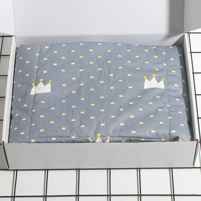 Newborn Cotton Baby Wrap Towel Swaddle Blanket Gray Crown Print - Image 2
