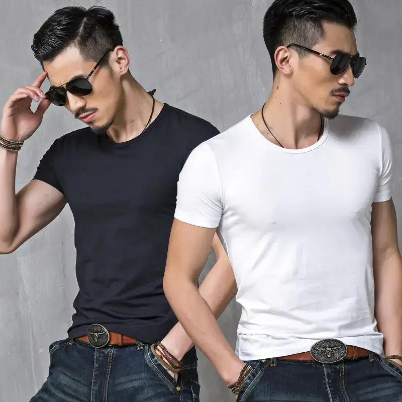 Men White Short Sleeve T-Shirt Cultural Design