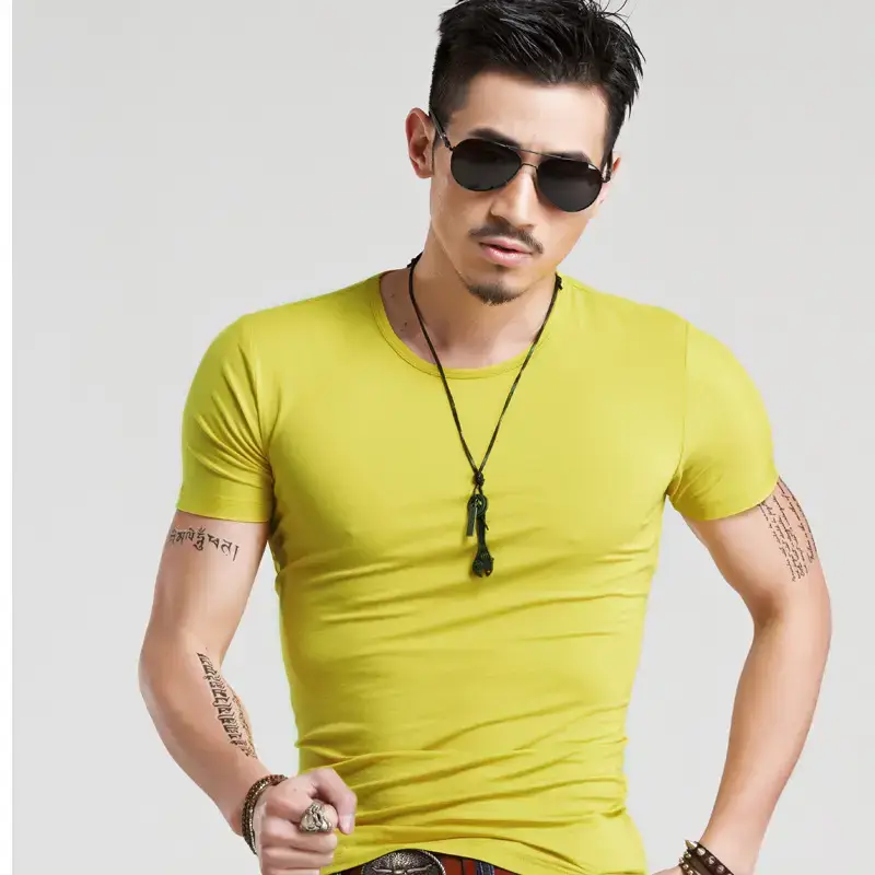 Men White Short Sleeve T-Shirt Cultural Design