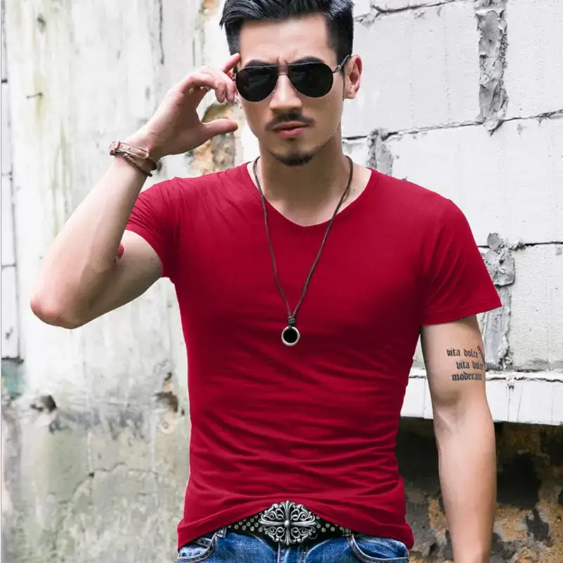 Men White Short Sleeve T-Shirt Cultural Design