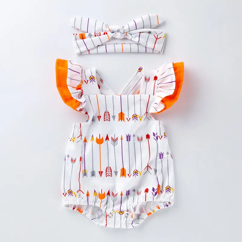 Baby Girl Watermelon Flying Sleeve Hatshirt Set - Image 2