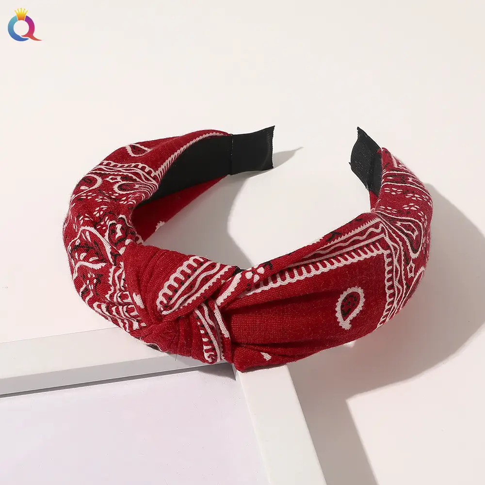 Korean Fabric Bow Hairband Set Blue Gray Wholesale