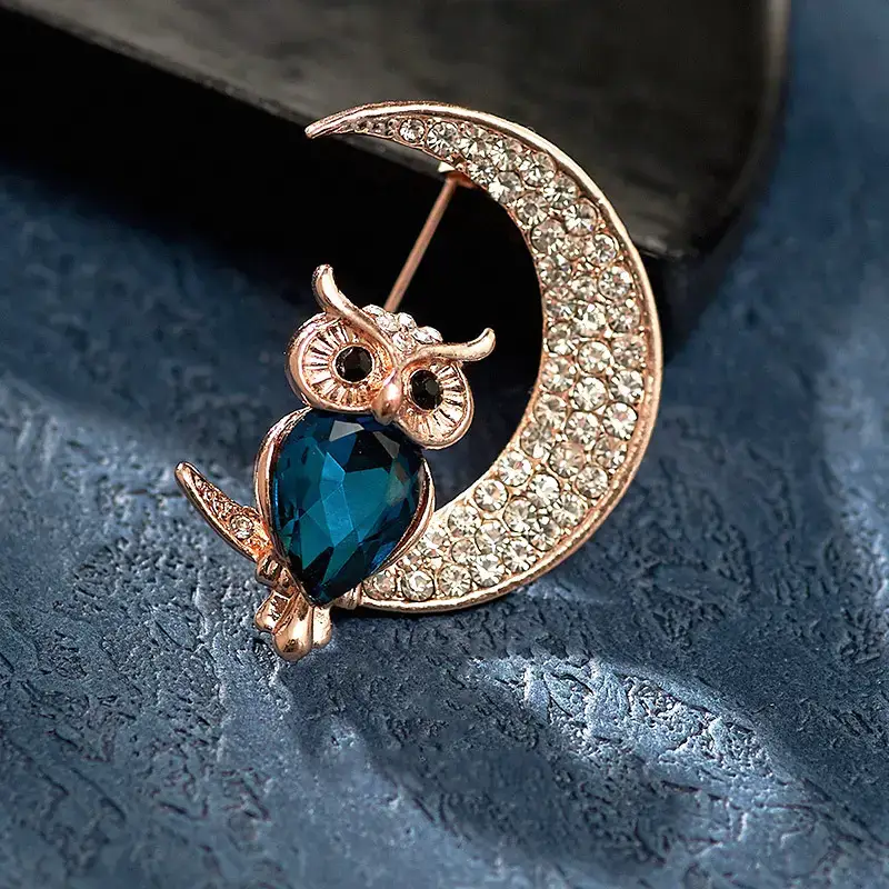 Cute Owl Crystal Brooch for Women - Image 7