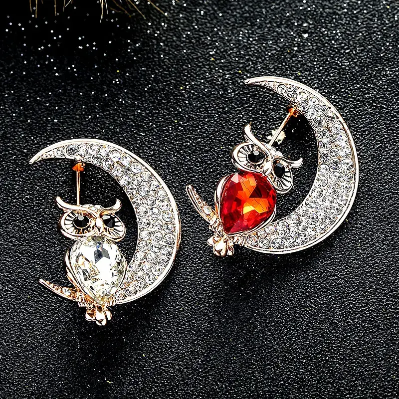 Cute Owl Crystal Brooch for Women - Image 8