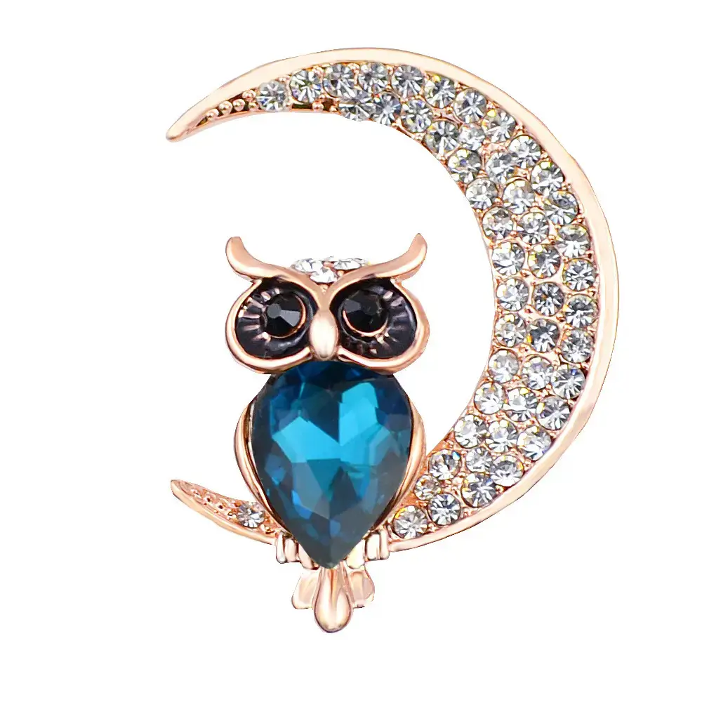 Cute Owl Crystal Brooch for Women - Image 3