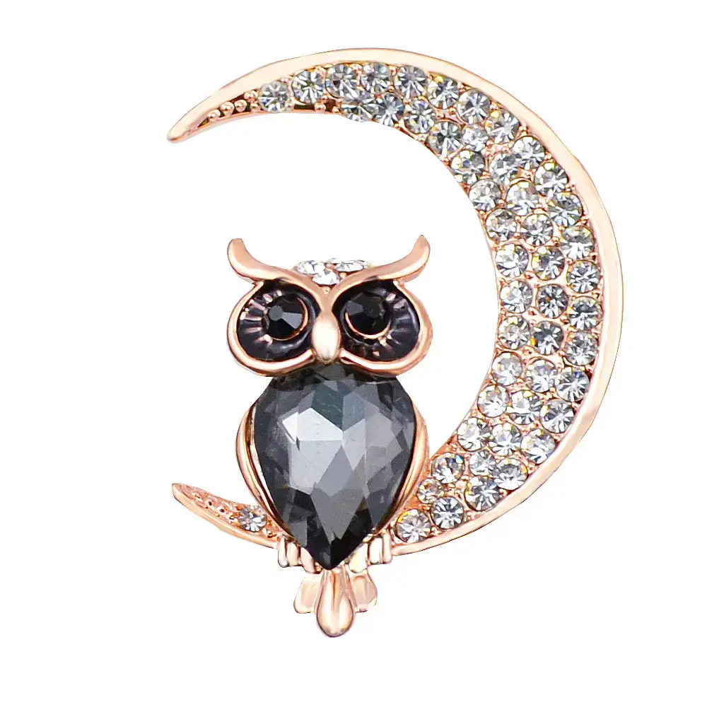 Cute Owl Crystal Brooch for Women - Image 4