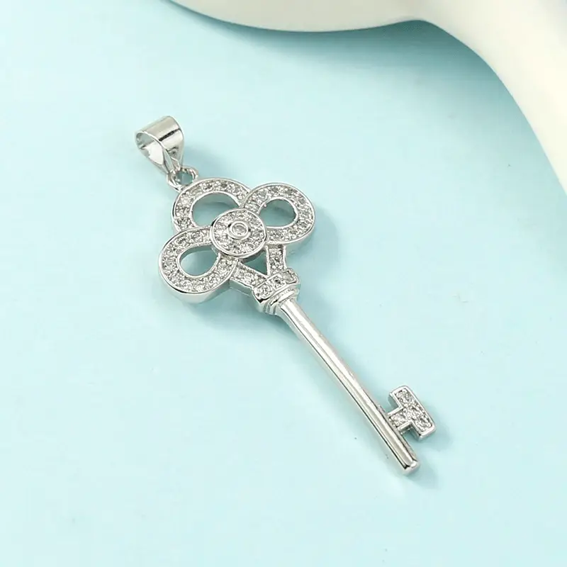 Diamond Key Lock Pendant for Women Wholesale - Image 3