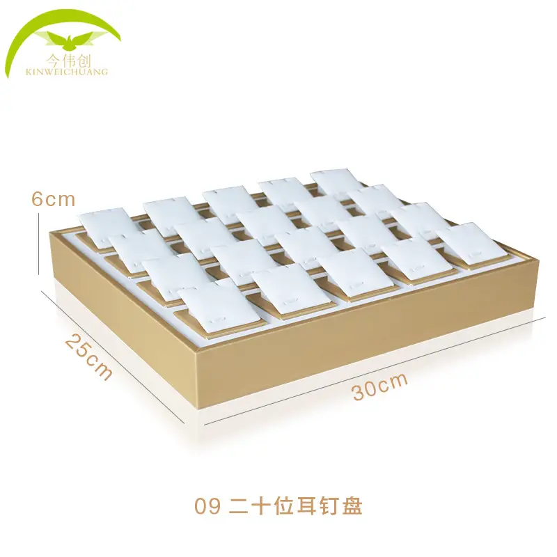Gold White 09-Ten Tally Earrings Display Rack 30cm