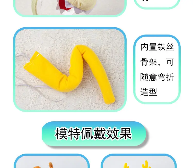 New Year Dragon Horn Headband Yellow Plush Cute Zodiac Dragon — feature 7
