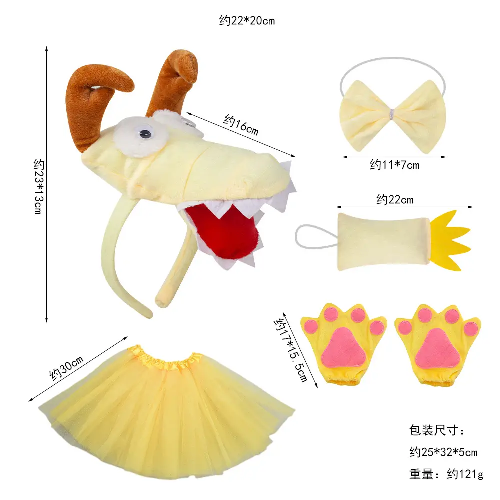 New Year Dragon Horn Headband Yellow Plush Cute Zodiac Dragon - Image 18