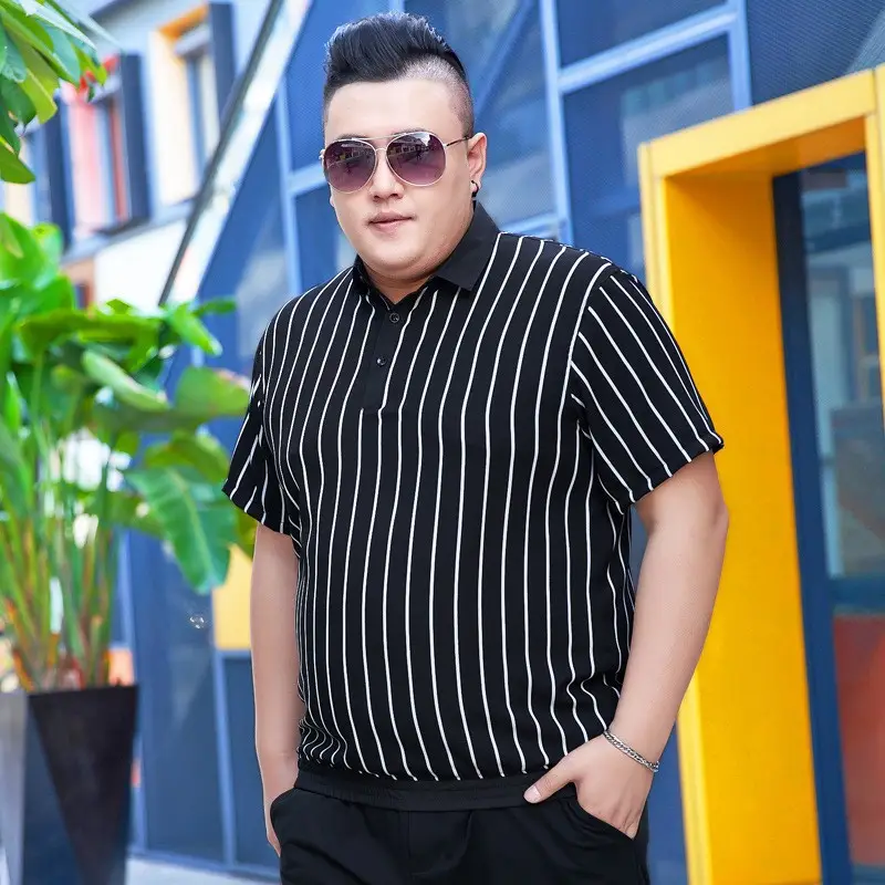 Men Black Striped T-Shirt Extra Large Summer Wear - Image 4