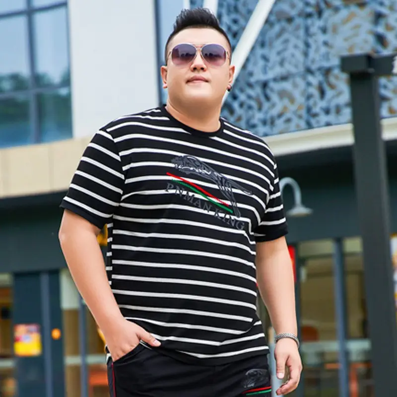 Men Black Striped T-Shirt Extra Large Summer Wear - Image 7