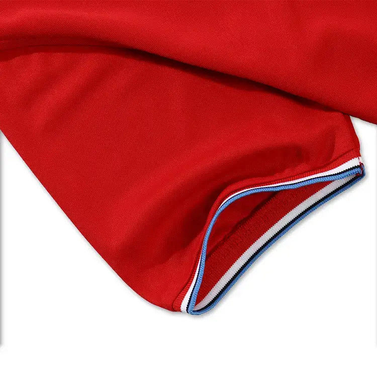 USPIN Men's Grey Pique Polo Shirt with Red Blue Trim