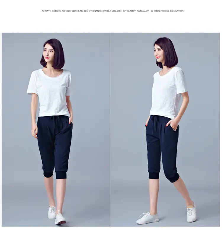 Women High-Waist Stretch Cropped Sports Pants Gray — feature 10