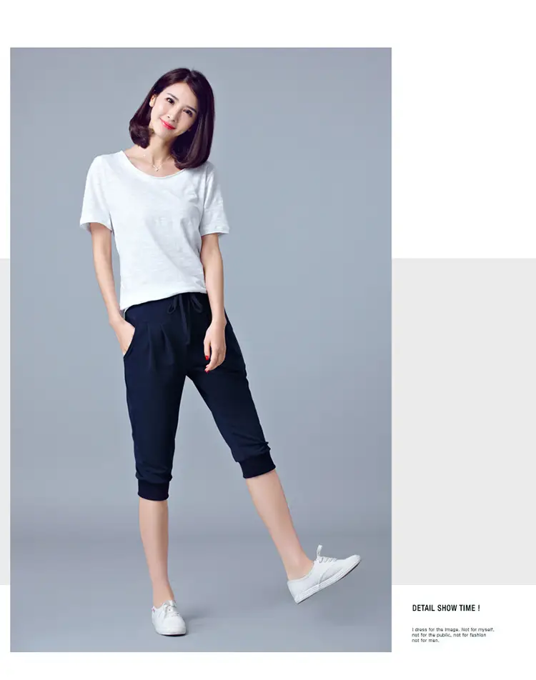 Women High-Waist Stretch Cropped Sports Pants Gray — feature 12