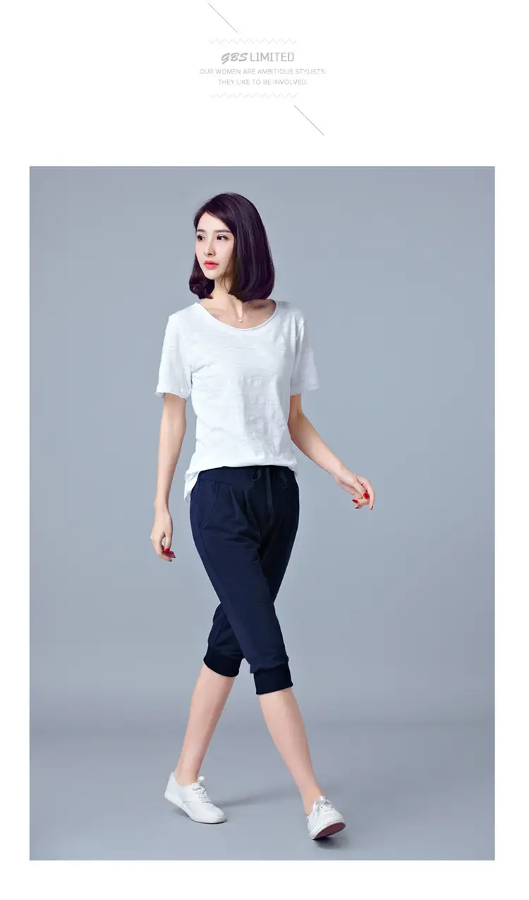 Women High-Waist Stretch Cropped Sports Pants Gray — feature 14