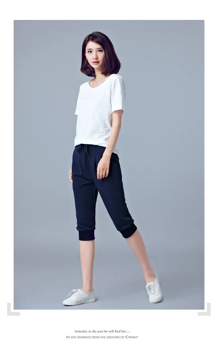 Women High-Waist Stretch Cropped Sports Pants Gray — feature 15