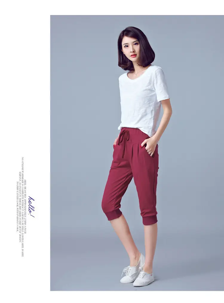 Women High-Waist Stretch Cropped Sports Pants Gray — feature 18