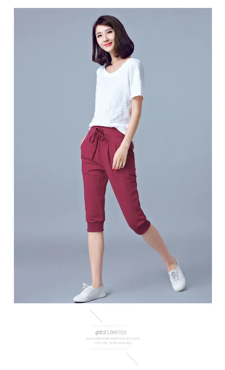 Women High-Waist Stretch Cropped Sports Pants Gray — feature 19