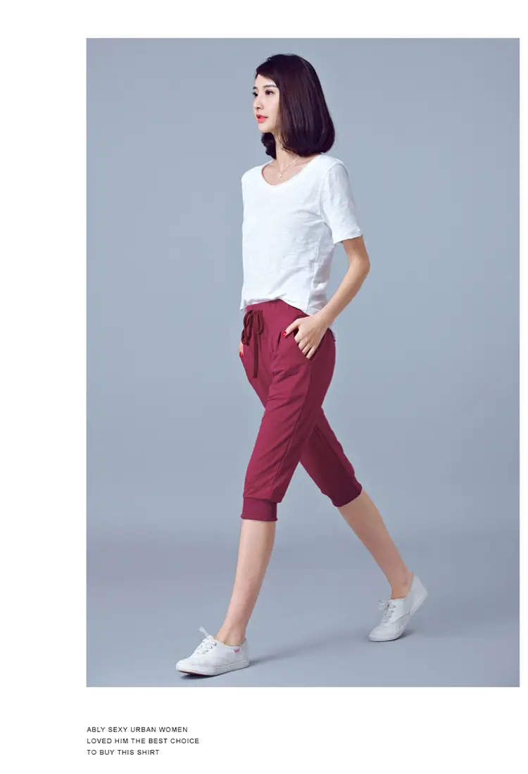Women High-Waist Stretch Cropped Sports Pants Gray — feature 21