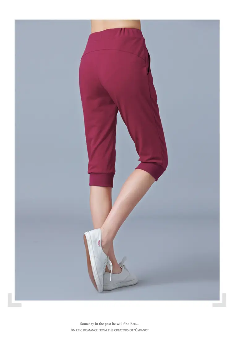 Women High-Waist Stretch Cropped Sports Pants Gray — feature 23