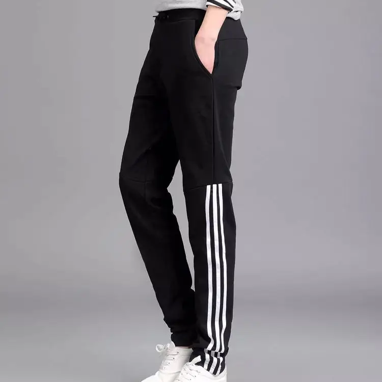 Women Grey Slim Fit Sports Pants 3 Bar Waist