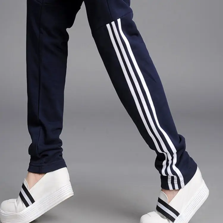 Women Grey Slim Fit Sports Pants 3 Bar Waist