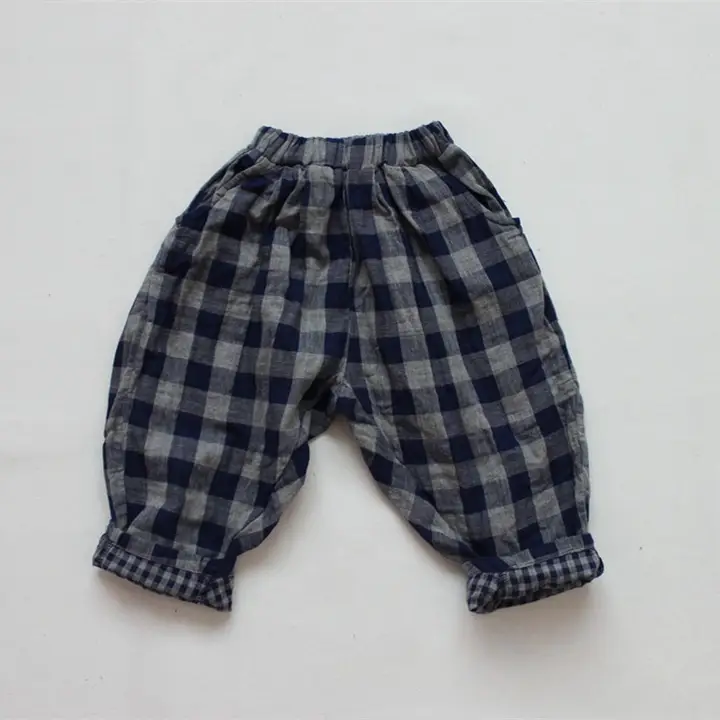 Autumn Boys Plaid Pants Orange Top Set — feature 4