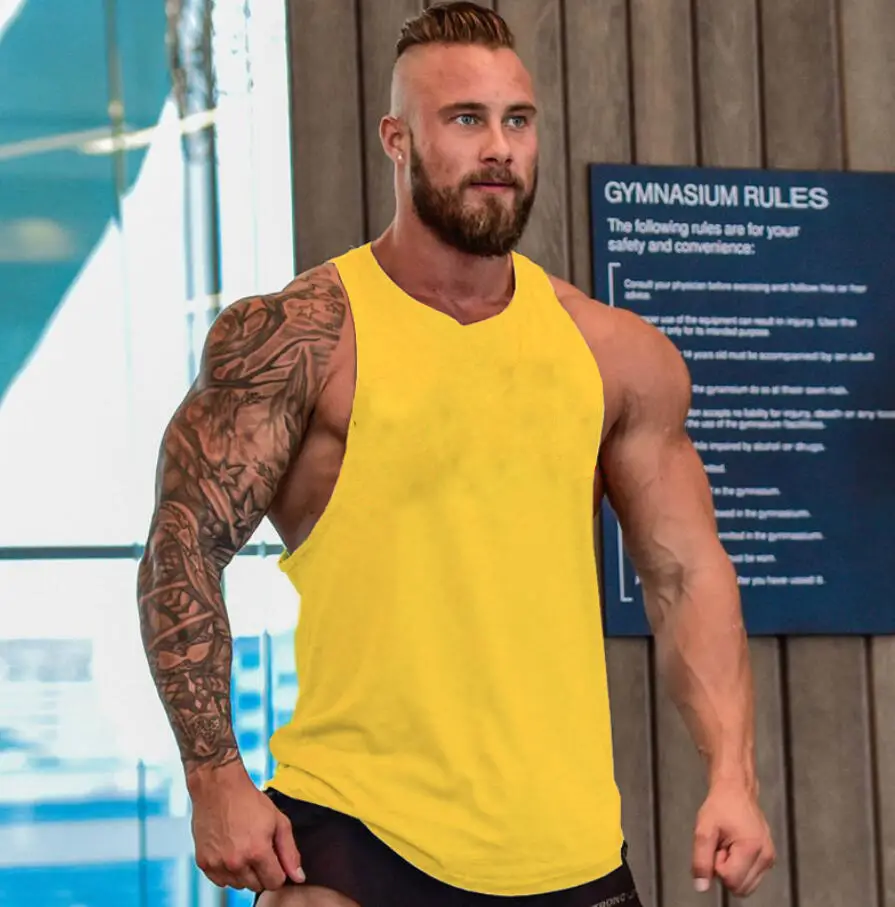 Men's Red Muscle Tank Top Vest No Pain No Gain - Image 2