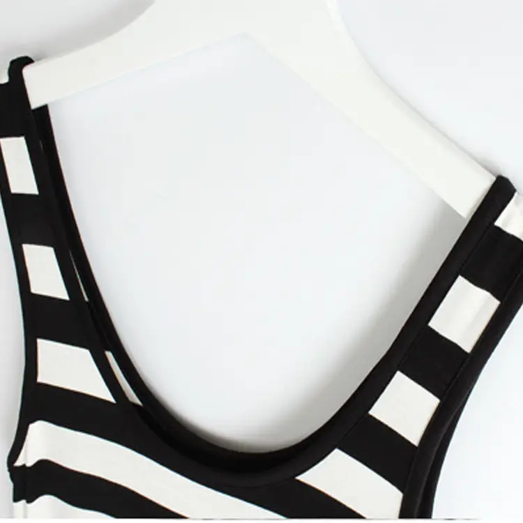 Women's Black U-Neck Long Camisole Dress - Image 13