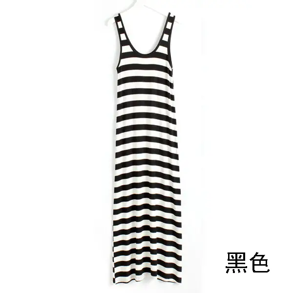 Women's Black U-Neck Long Camisole Dress - Image 8